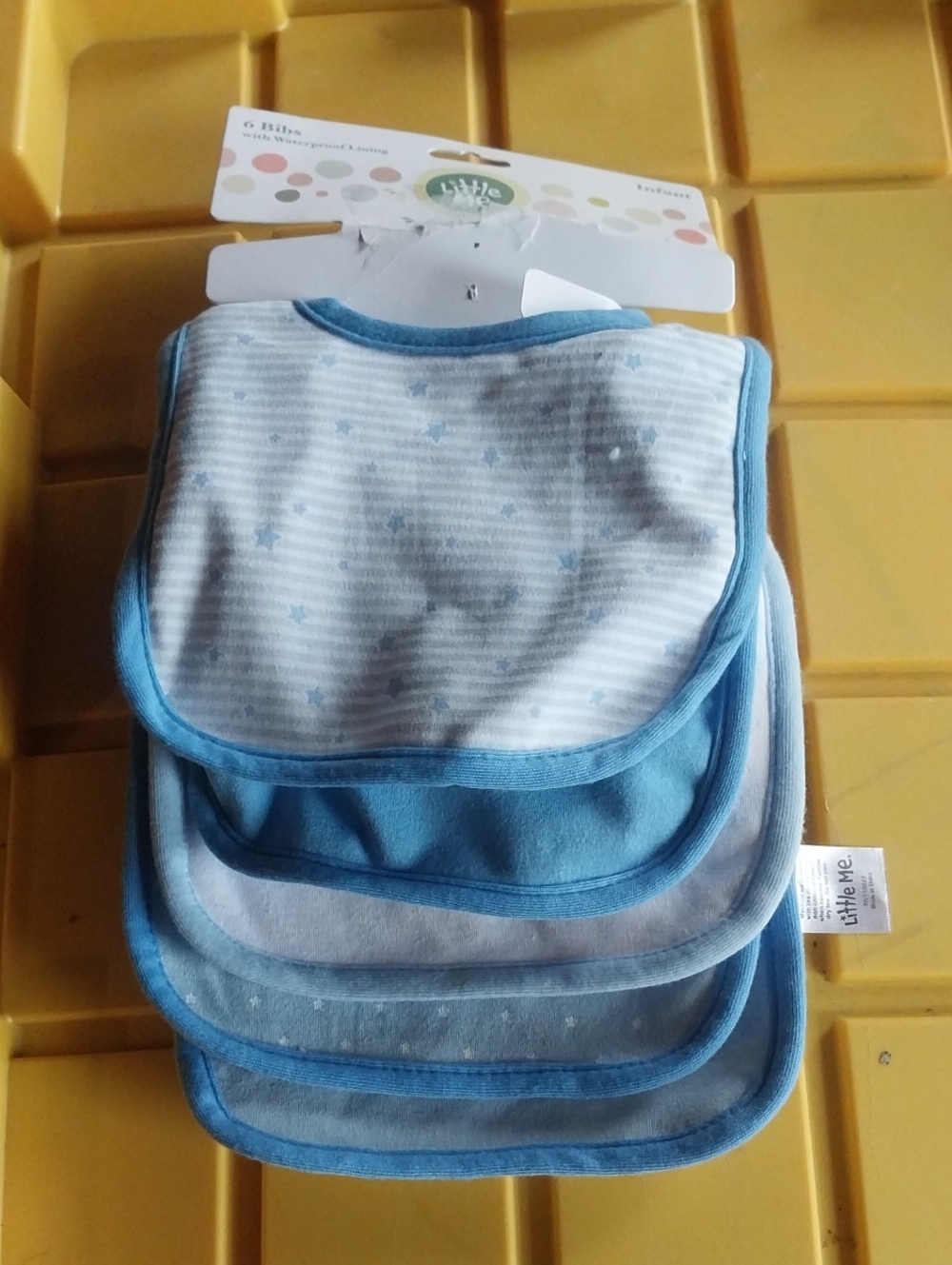 Baby Blue Bib Set - 6 Pack
